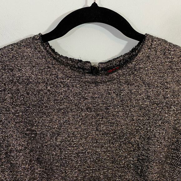 Lanvin River 2011 Women's Gold & Silver Tweed Sheath Dress Size 42 - Picture 4 of 7